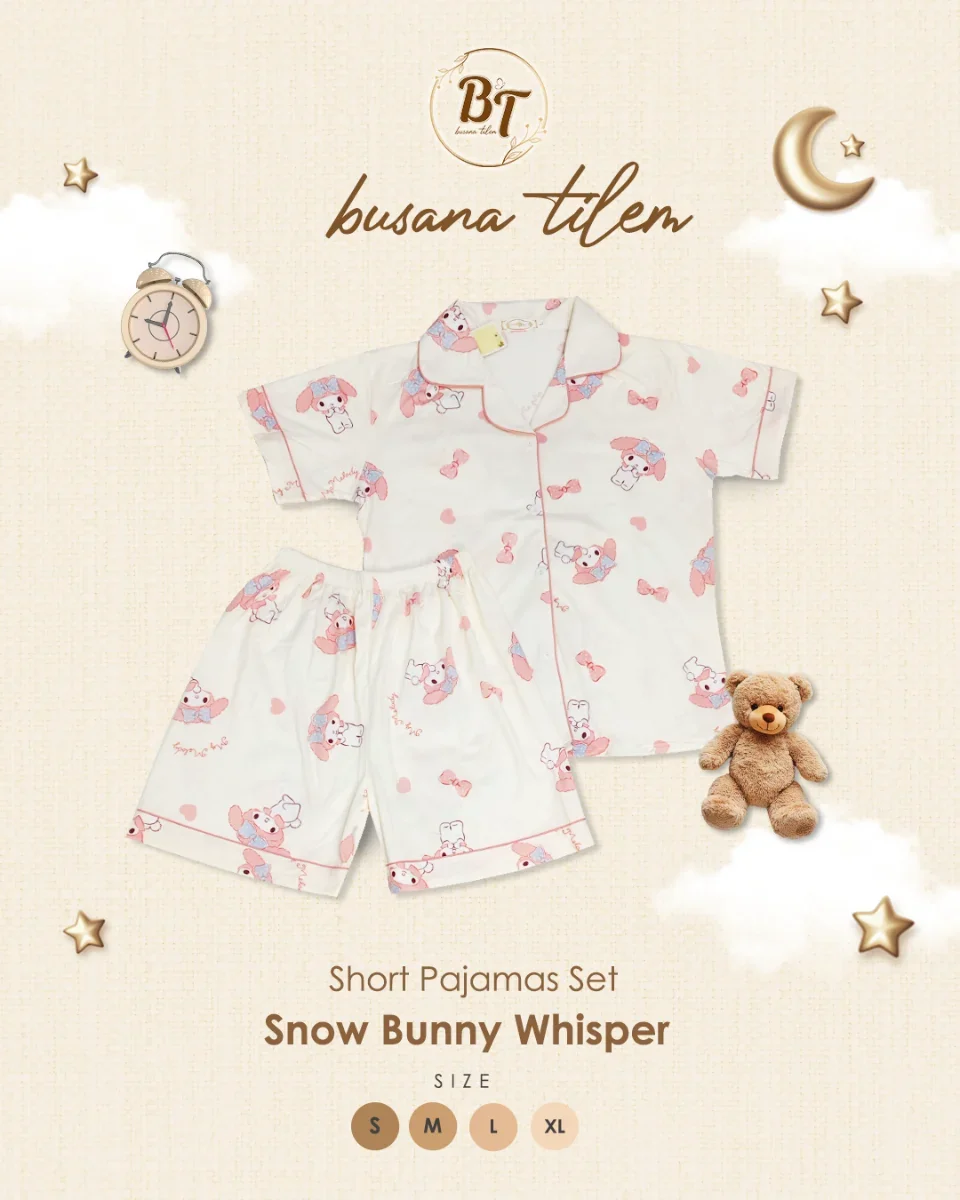 Piyama Wanita Celana Pendek - Snow Bunny Whisper