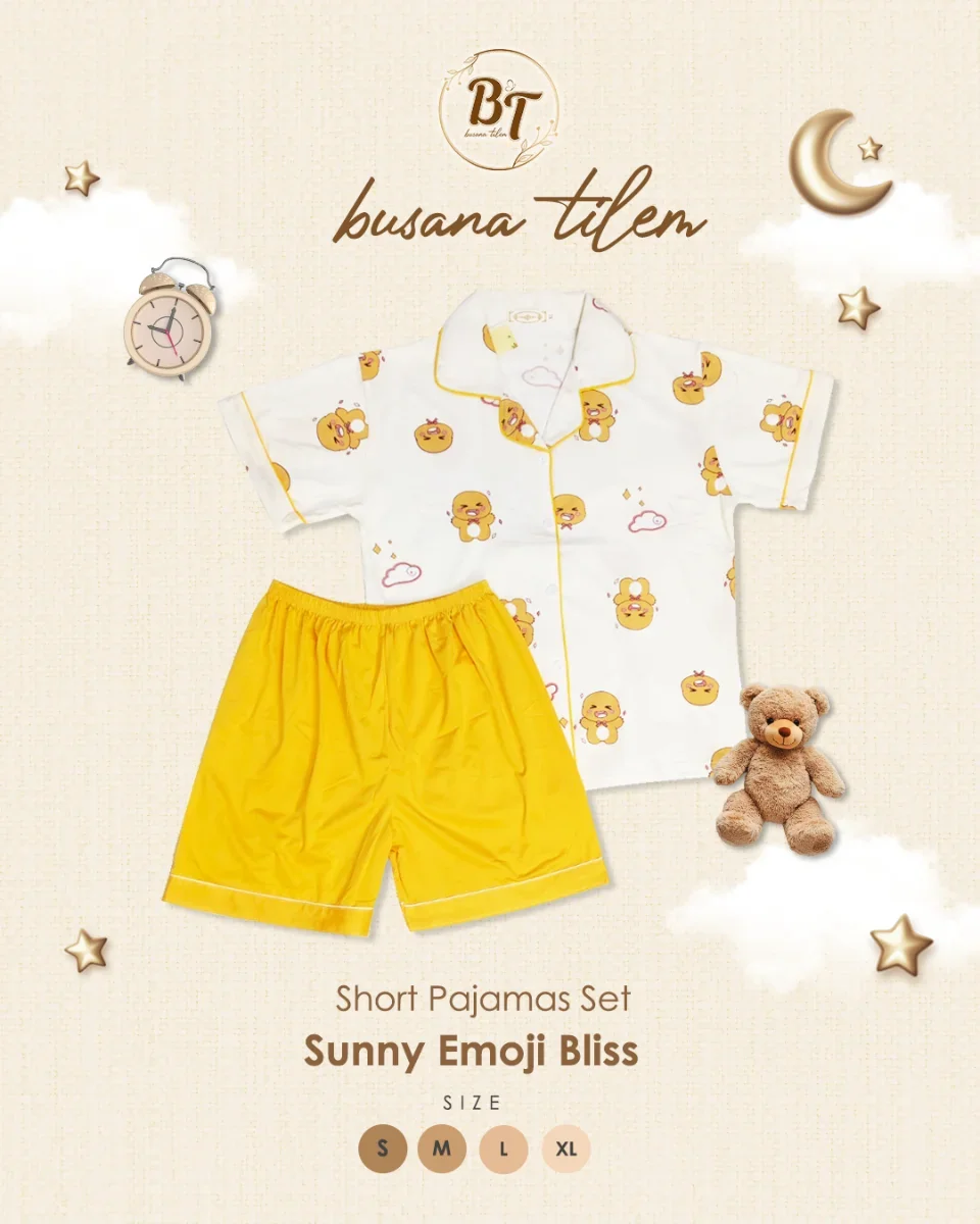 Piyama Wanita Celana Pendek - Sunny Emoji Bliss